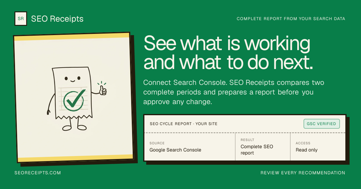 Logo Get a complete SEO report from Search Console