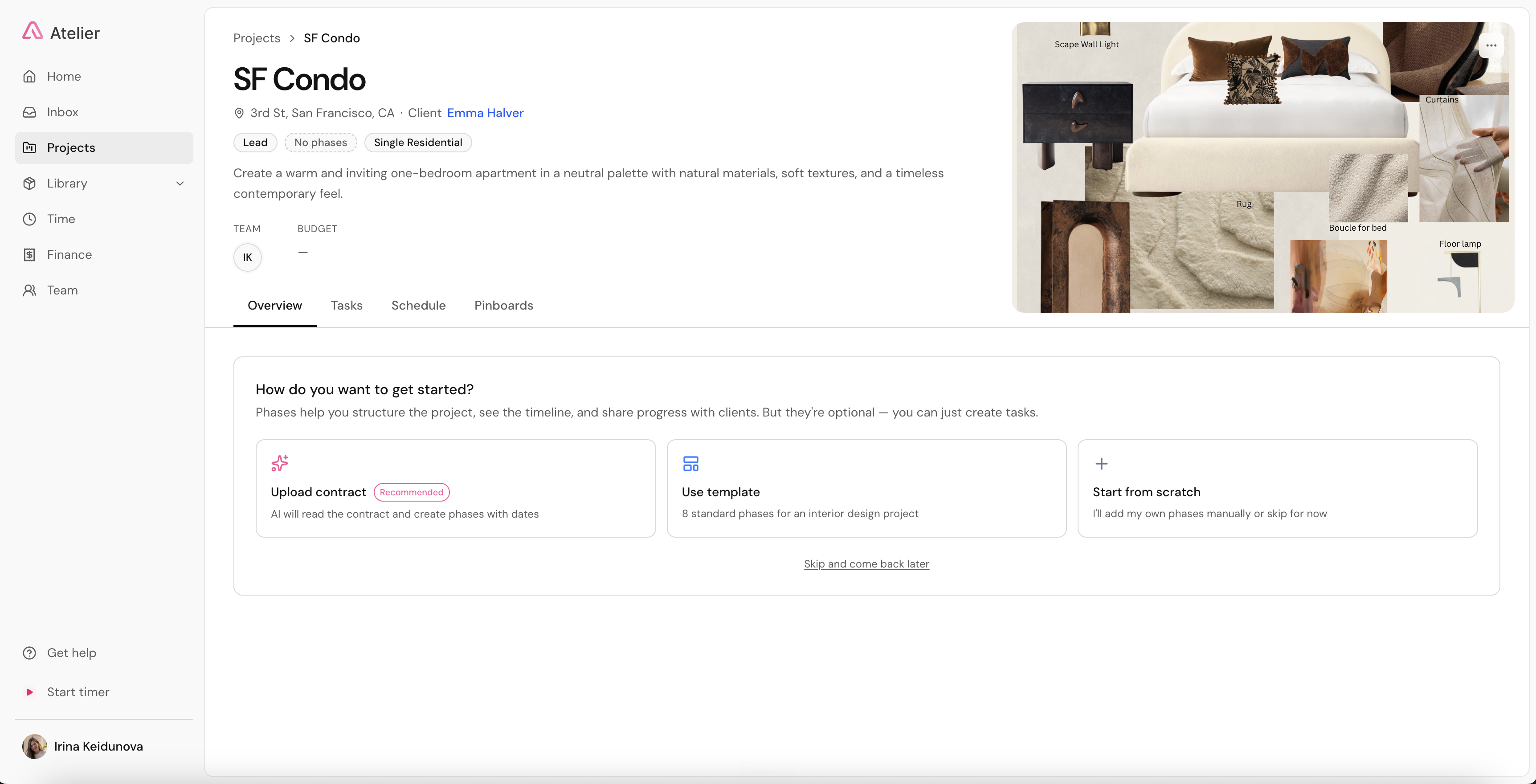 Logo Atelier — The AI-native workspace for interior designers & studios