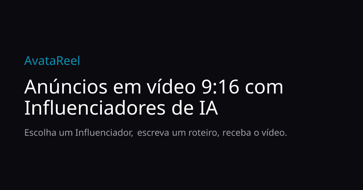 Logo AvataReel: gerador de anúncios com avatares que falam